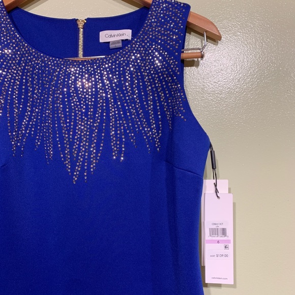 Beautiful and Brand New Calvin Klein Blue Dress - Picture 5 of 10